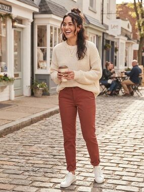SIZE 10P Lee® Essential Chinos Women's Rust Red Casual Pants